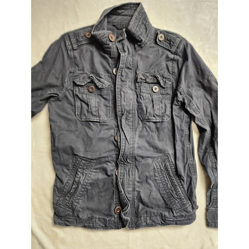 Abercrombie & Fitch Sentinel Military Field Jacket Navy Blue Mens Size Large
